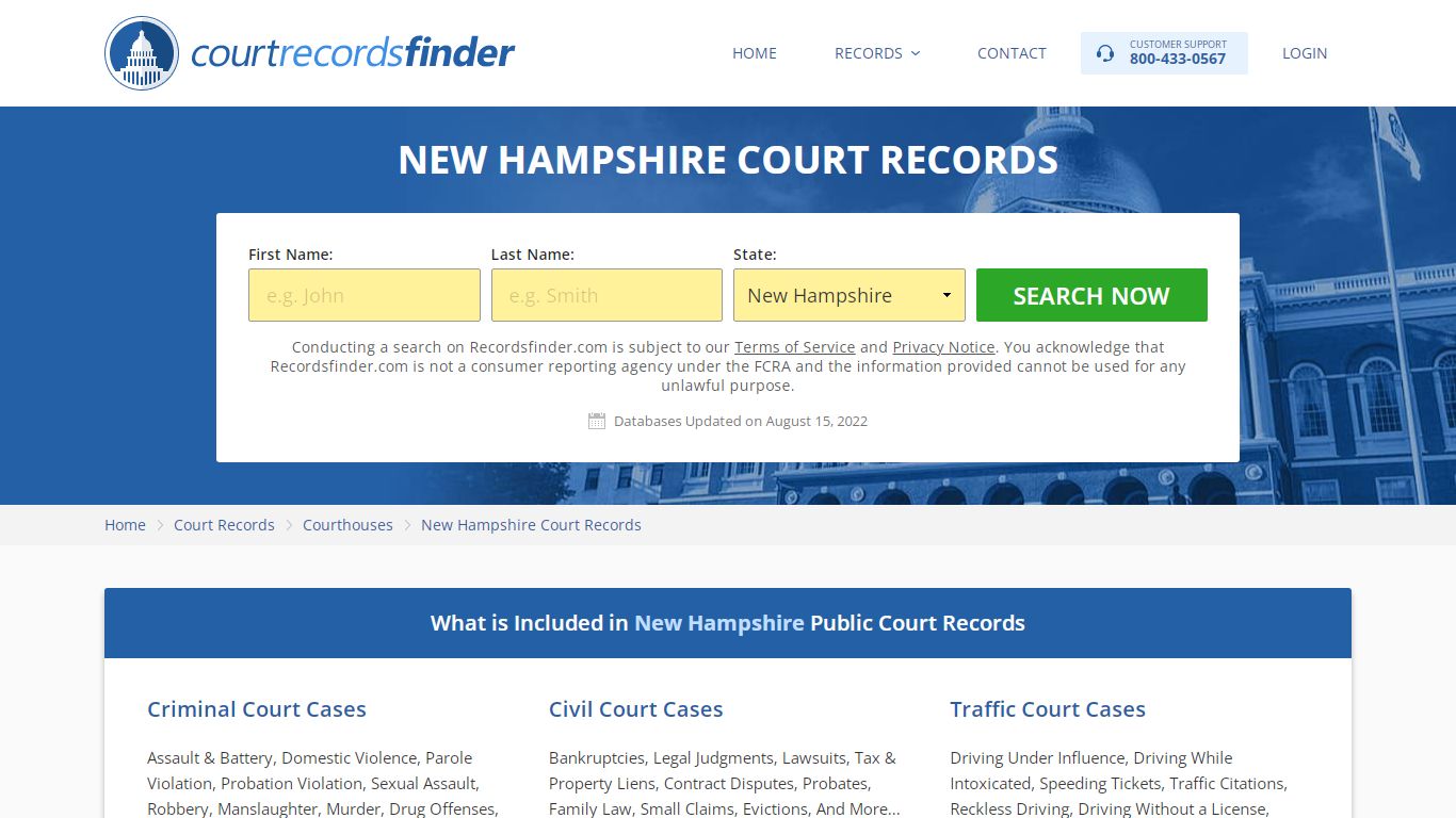 New Hampshire Court Records & Case Lookup - Find NH ...